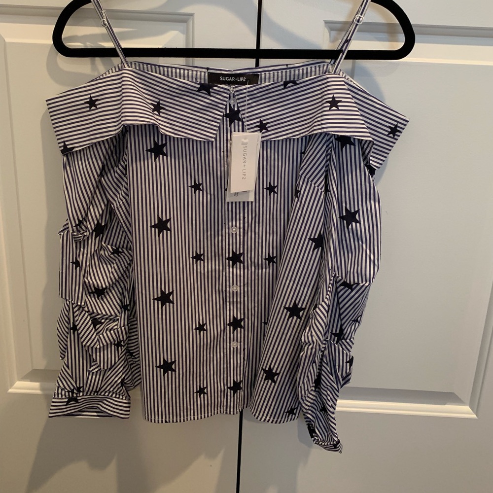 Sugar + Lips off the shoulder blouse
